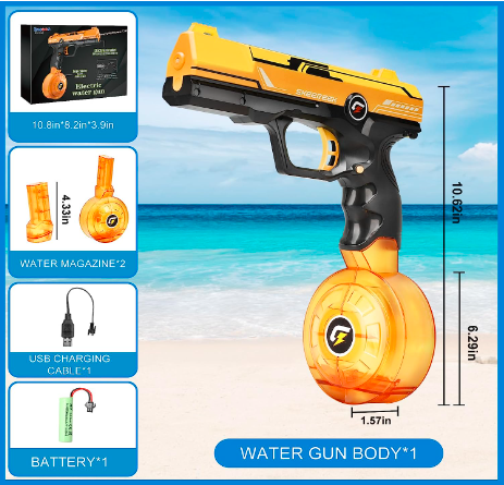 INSOON Electric Water Gun Pistol - Rechargeable Automatic Water Pistols with 450 CC + 58 CC Large Capacity
