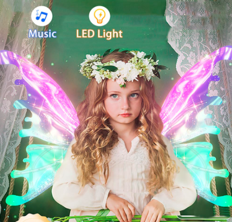 Electric Fairy Butterfly Wings with LED Lights - Perfect Party Accessory with Moving Butterfly Wings
