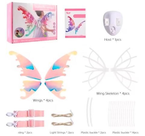 Electric Fairy Butterfly Wings with LED Lights - Perfect Party Accessory with Moving Butterfly Wings