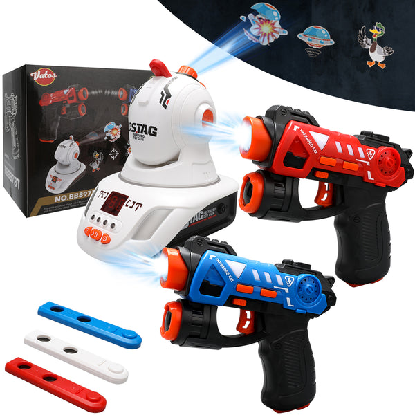 2 Player Infrared Mini Laser Tag Guns Set with Projector for Kids Boys 3+,  Perfect Family Activity Ideal Gift Fun Toy for Kids
