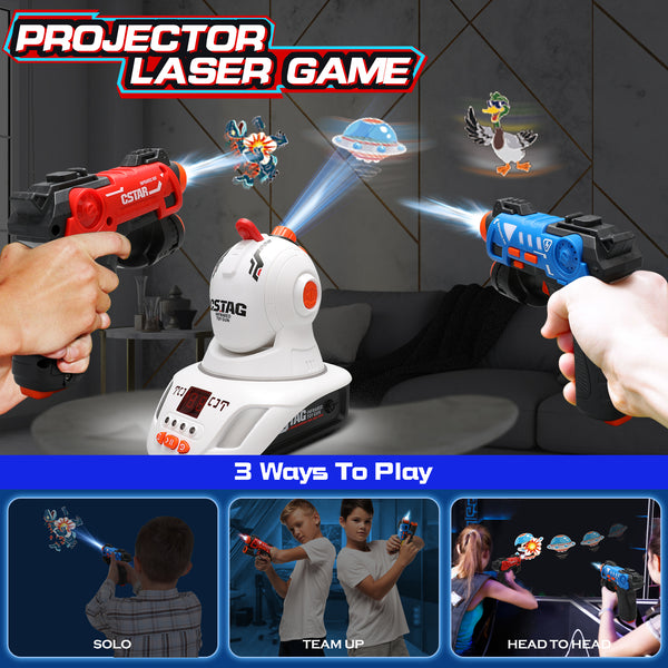2 Player Infrared Mini Laser Tag Guns Set with Projector for Kids Boys 3+,  Perfect Family Activity Ideal Gift Fun Toy for Kids