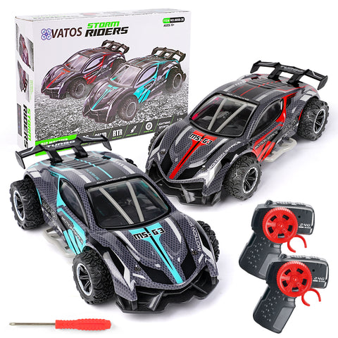 2 Pack RC Car with Colorful Led Lights, 2.4 Ghz High Speed 18km/H Rc Racing Car , 1/24 Scale Hobby Rc Cars Toys