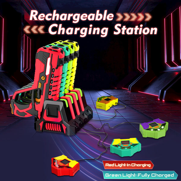 VATOS Oplaadbare Laser Tag Guns Set - VATOS Laser Tag 4 Spelers Pack met Vesten, 2.4GHz Data SYNC Display lasergame voor kinderen tieners volwassenen familie voor jongens meisjes leeftijd 6-12 VATOS Oplaadbare Laser Tag Guns Set - VATOS Laser Tag 4 Spelers Pack met Vesten, 2.4GHz Data SYNC Display lasergame voor kinderen tieners volwassenen familie voor jongens meisjes leeftijd 6-12