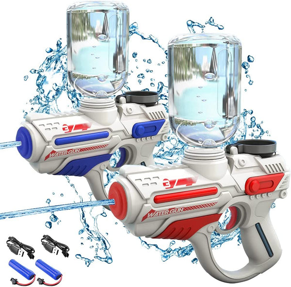 Water Pistol Guns 2 Packs, Automatic Fastfill Squirt Gun Blaster Up to 26FT