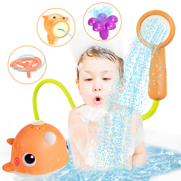 Baby Bath Toys, 4 in 1 Narwhal Bath Toys for Toddlers Infant Kids