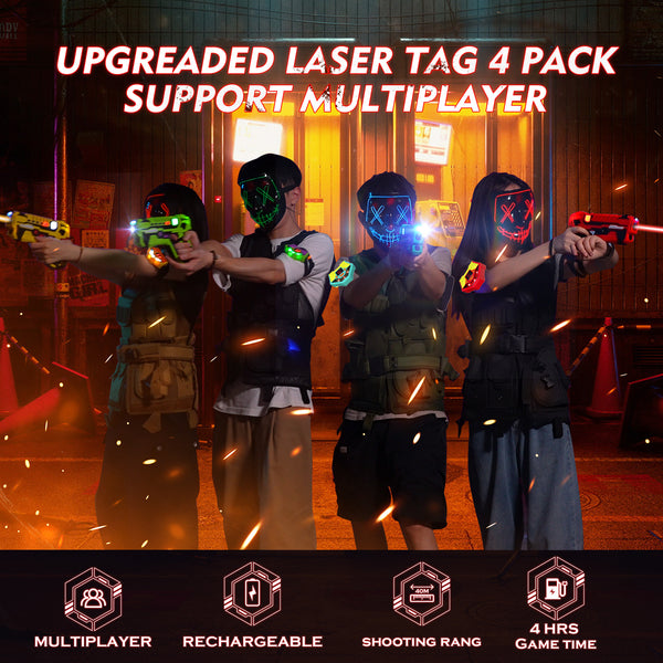 2.4 Ghz Data Sync Laser Tag Guns Set Multi Wearing