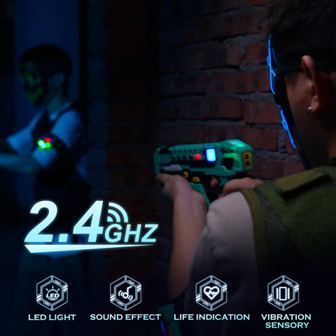 Vatos Rechargeable Laser Tag Guns Set with Receivers 2.4GHz Data SYNC Display Laser Game