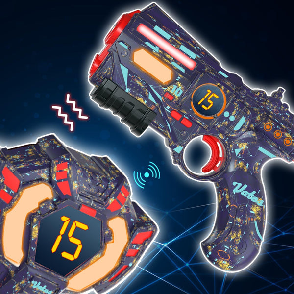 Rechargeable Real-time Data SYNC - Infrared Toy Gun Sets of 4 Gun 4 Vest with Glowing Light, Toy Gun Game for Adults, Gun Set of 4 for Boys Girls Age 6-12 Years Old