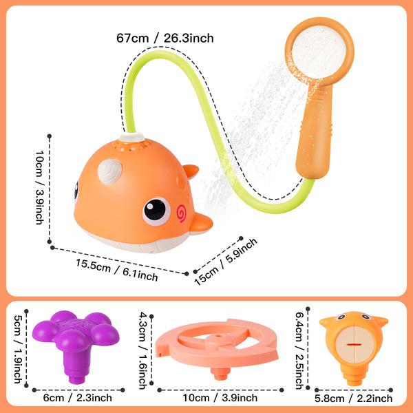 Baby Bath Toys, 4 in 1 Narwhal Bath Toys for Toddlers Infant Kids