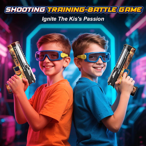 Smart Electronic Shooting Game Set with Auto-Scoring Target Base and Rechargeable Gun, Real-Time Voice Feedback, 4 Shooting Modes, Indoor Outdoor Toy for Teens Adults Family Party