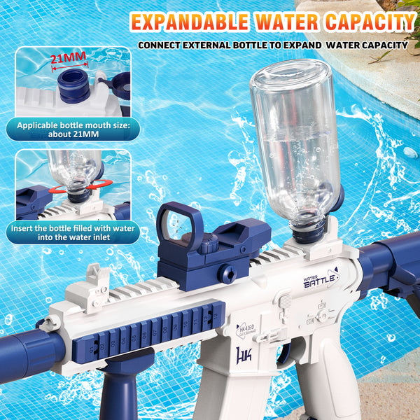 M416 Electric Water Guns 2 Packs, 32 FT Shooting, One-Touch Fully Automatic