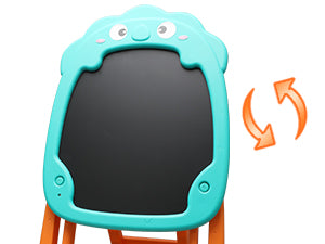 Double Sided Art Easel for Toddlers, Height Adjustable, Learning Easel Magnetic Dry Erase Whiteboard Chalkboard