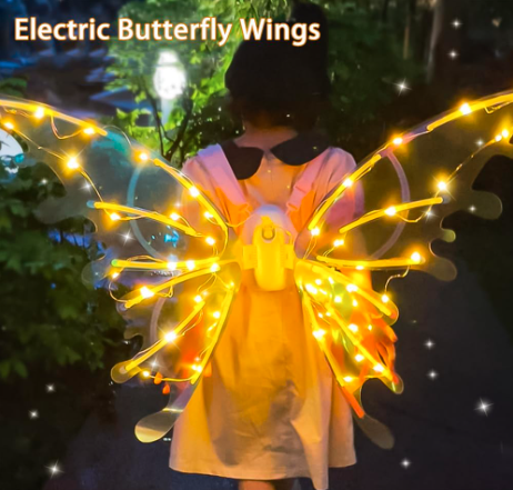 Electric Fairy Butterfly Wings with LED Lights - Perfect Party Accessory  with Moving Butterfly Wings