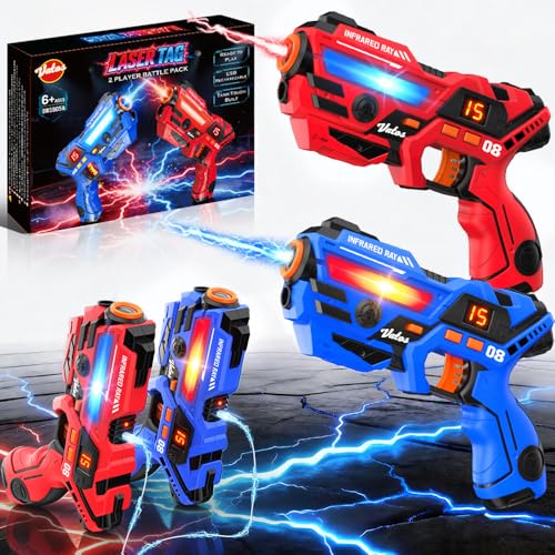 Rechargeable Kids Laser Tag Set for 2, Red & Blue