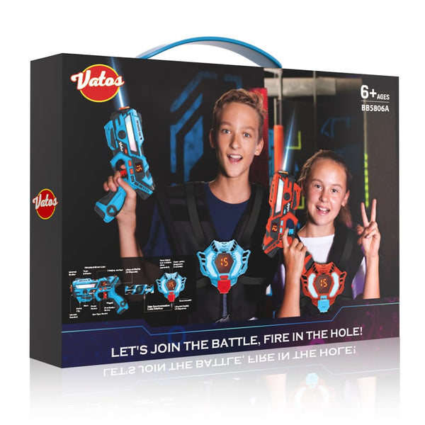 Laser Tag 360° Sensors Set of 2 Players, 2.4GHz Rechargeable Infrared Real-time Data Display Laser Tag Gun, Fun Family Group Activity Game Toy Guns for Kids Teenage Gifts Age 6+