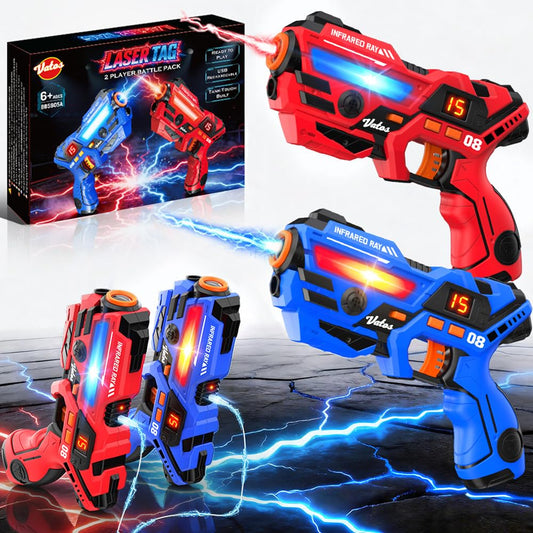 Rechargeable Kids Laser Tag Set of 4, Red & Blue & White & Green