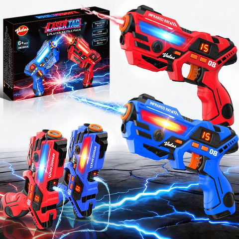 Rechargeable Kids Laser Tag Set for 2, Red & Blue