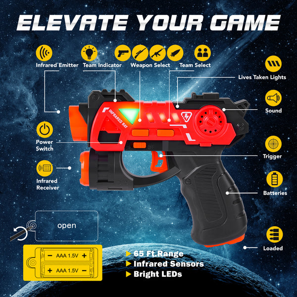 Infrared Mini Laser Tag Set for Kids with Badges