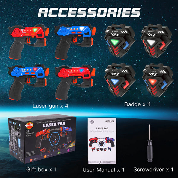 Infrared Mini Laser Tag Set for Kids with Badges