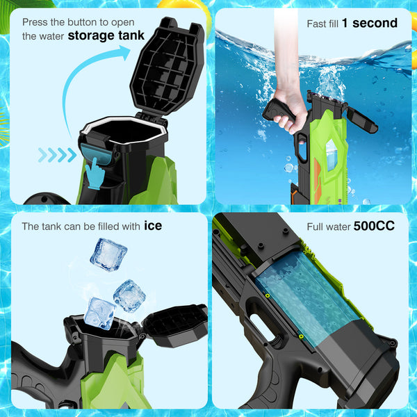 Motorized Electric Water Guns 2 Packs, Automated & Precise High-End Premium Soaker Squirt Guns